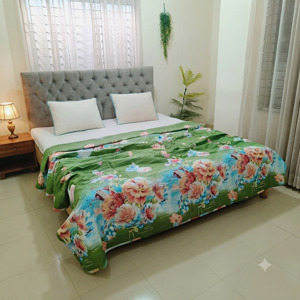 Fresh Blossom Green Quilt