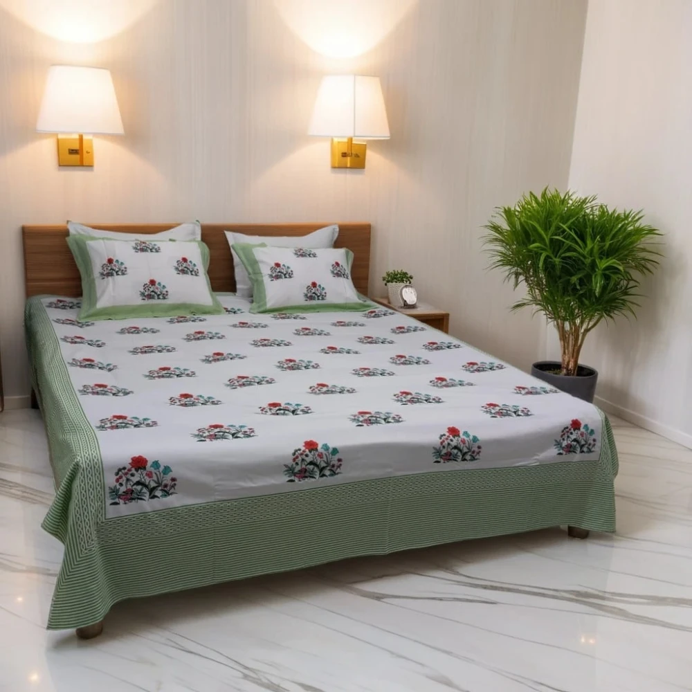 Sage Green Garden Border  Exclusive Bedding Set