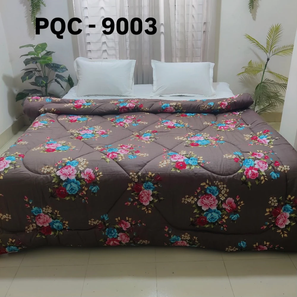 Premium Chocolate Floral King Size Comforter  | PQC-9003