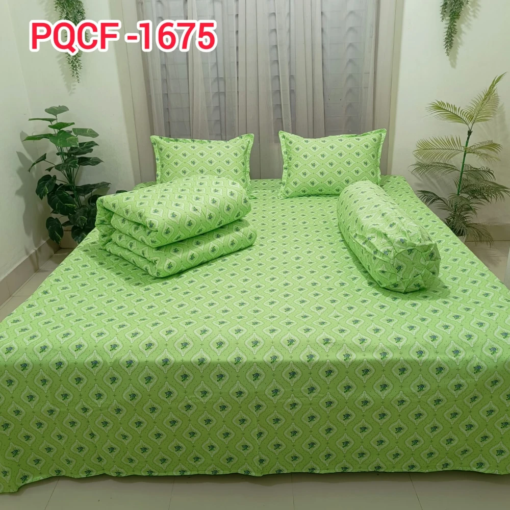 Premium Light Green Diamond Pattern Luxury King Size 5PCS Comforter Set